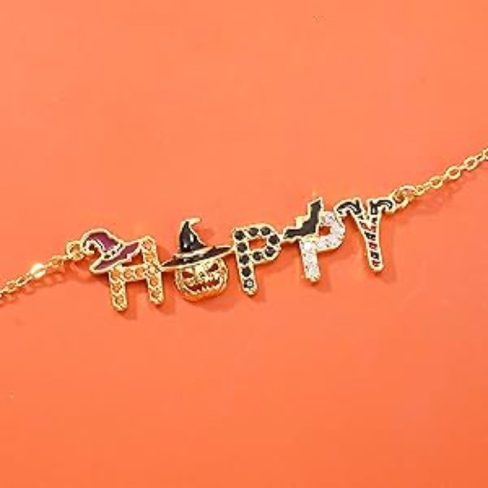 Neiman Marcus 14k Gold Plated Halloween Crystal Necklace - Picture 3 of 4
